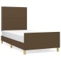 vidaXL Giroletto senza Materasso Marrone Scuro 90x190 cm Tessuto vidaXL Giroletto senza Materasso Marrone Scuro 90x190 cm Tessuto