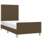 vidaXL Giroletto senza Materasso Marrone Scuro 90x190 cm Tessuto vidaXL Giroletto senza Materasso Marrone Scuro 90x190 cm Tessuto