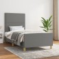 vidaXL Giroletto senza Materasso Grigio Scuro 90x200 cm Tessuto vidaXL Giroletto senza Materasso Grigio Scuro 90x200 cm Tessuto