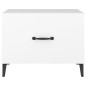 Tavolino da Salotto con Gambe in Metallo Bianco 50x50x40 cm