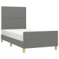 vidaXL Giroletto senza Materasso Grigio Scuro 90x200 cm Tessuto vidaXL Giroletto senza Materasso Grigio Scuro 90x200 cm Tessuto