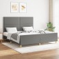vidaXL Giroletto senza Materasso Grigio Scuro 160x200 cm Tessuto vidaXL Giroletto senza Materasso Grigio Scuro 160x200 cm Tessuto