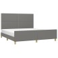 vidaXL Giroletto senza Materasso Grigio Scuro 160x200 cm Tessuto vidaXL Giroletto senza Materasso Grigio Scuro 160x200 cm Tessuto