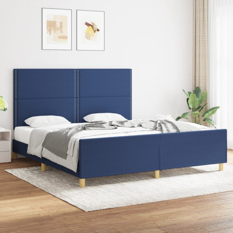 vidaXL Giroletto senza Materasso Blu 180x200 cm in Tessuto vidaXL Giroletto senza Materasso Blu 180x200 cm in Tessuto