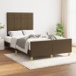 vidaXL Giroletto senza Materasso Marrone Scuro 120x200 cm Tessuto