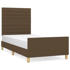 vidaXL Giroletto senza Materasso Marrone Scuro 100x200 cm Tessuto