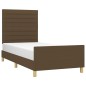 vidaXL Giroletto senza Materasso Marrone Scuro 100x200 cm Tessuto vidaXL Giroletto senza Materasso Marrone Scuro 100x200 cm Tessuto