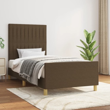 vidaXL Giroletto senza Materasso Marrone Scuro 80x200 cm Tessuto