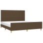 vidaXL Giroletto senza Materasso Marrone Scuro 160x200 cm Tessuto vidaXL Giroletto senza Materasso Marrone Scuro 160x200 cm Tessuto
