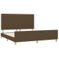 vidaXL Giroletto senza Materasso Marrone Scuro 160x200 cm Tessuto vidaXL Giroletto senza Materasso Marrone Scuro 160x200 cm Tessuto