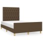 vidaXL Giroletto senza Materasso Marrone Scuro 120x200 cm Tessuto vidaXL Giroletto senza Materasso Marrone Scuro 120x200 cm Tessuto
