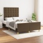 vidaXL Giroletto senza Materasso Marrone Scuro 120x200 cm Tessuto vidaXL Giroletto senza Materasso Marrone Scuro 120x200 cm Tessuto