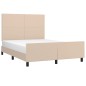 vidaXL Giroletto con Testiera Cappuccino 140x190 cm in Similpelle vidaXL Giroletto con Testiera Cappuccino 140x190 cm in Similpelle