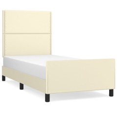 vidaXL Giroletto con Testiera Crema 80x200 cm in Similpelle