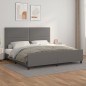 vidaXL Giroletto con Testiera Grigio 200x200 cm in Similpelle vidaXL Giroletto con Testiera Grigio 200x200 cm in Similpelle