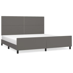 vidaXL Giroletto con Testiera Grigio 200x200 cm in Similpelle