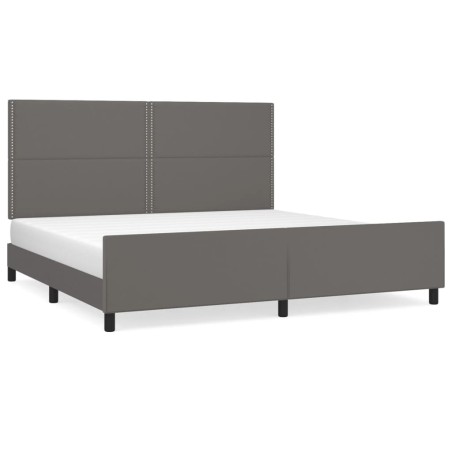 vidaXL Giroletto con Testiera Grigio 200x200 cm in Similpelle