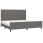 vidaXL Giroletto con Testiera Grigio 200x200 cm in Similpelle vidaXL Giroletto con Testiera Grigio 200x200 cm in Similpelle