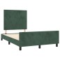 vidaXL Giroletto senza Materasso Verde Scuro 120x200 cm in Velluto