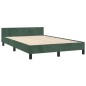 vidaXL Giroletto senza Materasso Verde Scuro 120x200 cm in Velluto