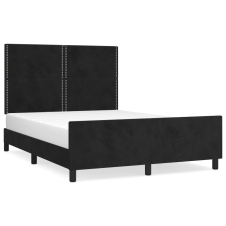 vidaXL Giroletto senza Materasso Nero 140x200 cm in Velluto