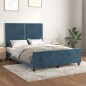 vidaXL Giroletto senza Materasso Blu Scuro 140x200 cm Velluto
