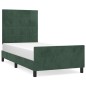 vidaXL Giroletto senza Materasso Verde Scuro 100x200 cm in Velluto vidaXL Giroletto senza Materasso Verde Scuro 100x200 cm in Velluto