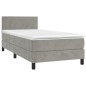vidaXL Giroletto a Molle con Materasso Grigio Chiaro 100x200cm Velluto