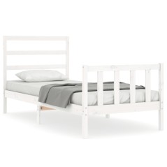 vidaXL Letto senza Materasso Bianco 90x190 cm in Legno Massello Pino