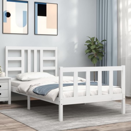 vidaXL Letto senza Materasso Bianco 90x190 cm in Legno Massello Pino