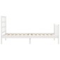 vidaXL Giroletto senza Materasso Bianco 100x200 cm Legno Massello Pino vidaXL Giroletto senza Materasso Bianco 100x200 cm Legno Massello Pino