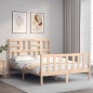 vidaXL Letto senza Materasso 140x190 cm in Legno Massello di Pino vidaXL Letto senza Materasso 140x190 cm in Legno Massello di Pino