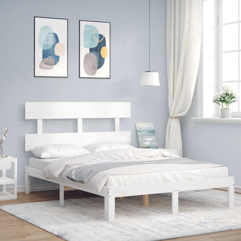vidaXL Giroletto senza Materasso Bianco 140x200 cm Legno Massello Pino vidaXL Giroletto senza Materasso Bianco 140x200 cm Legno Massello Pino