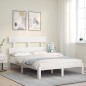 vidaXL Giroletto senza Materasso Bianco 140x200 cm Legno Massello Pino vidaXL Giroletto senza Materasso Bianco 140x200 cm Legno Massello Pino