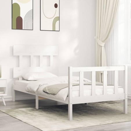 vidaXL Giroletto senza Materasso Bianco 100x200 cm Legno Massello Pino
