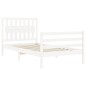 vidaXL Giroletto con Testiera Bianco 100x200 cm in Legno Massello vidaXL Giroletto con Testiera Bianco 100x200 cm in Legno Massello