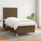 vidaXL Giroletto a Molle con Materasso Marrone Scuro 80x200 cm Tessuto vidaXL Giroletto a Molle con Materasso Marrone Scuro 80x200 cm Tessuto