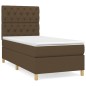 vidaXL Giroletto a Molle con Materasso Marrone Scuro 80x200 cm Tessuto vidaXL Giroletto a Molle con Materasso Marrone Scuro 80x200 cm Tessuto