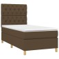 vidaXL Giroletto a Molle con Materasso Marrone Scuro 80x200 cm Tessuto vidaXL Giroletto a Molle con Materasso Marrone Scuro 80x200 cm Tessuto