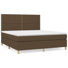 vidaXL Giroletto a Molle con Materasso Marrone Scuro 180x200cm Tessuto