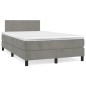 vidaXL Giroletto a Molle con Materasso Grigio Chiaro 120x200cm Velluto