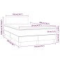 vidaXL Giroletto a Molle con Materasso Grigio Chiaro 120x200cm Velluto