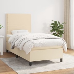 vidaXL Giroletto a Molle con Materasso Crema 80x200 cm inTessuto