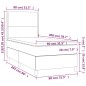 vidaXL Giroletto a Molle con Materasso Crema 80x200 cm inTessuto vidaXL Giroletto a Molle con Materasso Crema 80x200 cm inTessuto