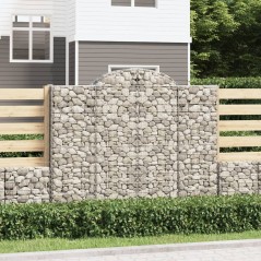 vidaXL Cesti Gabbioni ad Arco 18 pz 200x50x160/180 cm Ferro Zincato