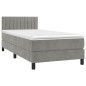vidaXL Letto a Molle Materasso e LED Grigio Chiaro 80x200 cm Velluto vidaXL Letto a Molle Materasso e LED Grigio Chiaro 80x200 cm Velluto