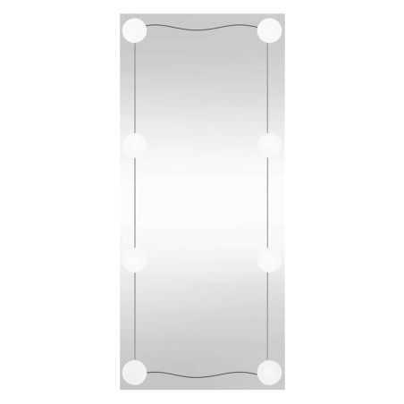 vidaXL Specchio da Parete con Luci LED 40x80 cm Vetro Rettangolare