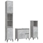 vidaXL Set di Mobili da Bagno 3 pz Grigio Cemento in Legno Multistrato vidaXL Set di Mobili da Bagno 3 pz Grigio Cemento in Legno Multistrato