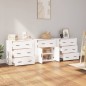 vidaXL Credenze 3 pz Bianco in Legno Multistrato