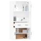 vidaXL Credenza Bianca in Legno Multistrato vidaXL Credenza Bianca in Legno Multistrato